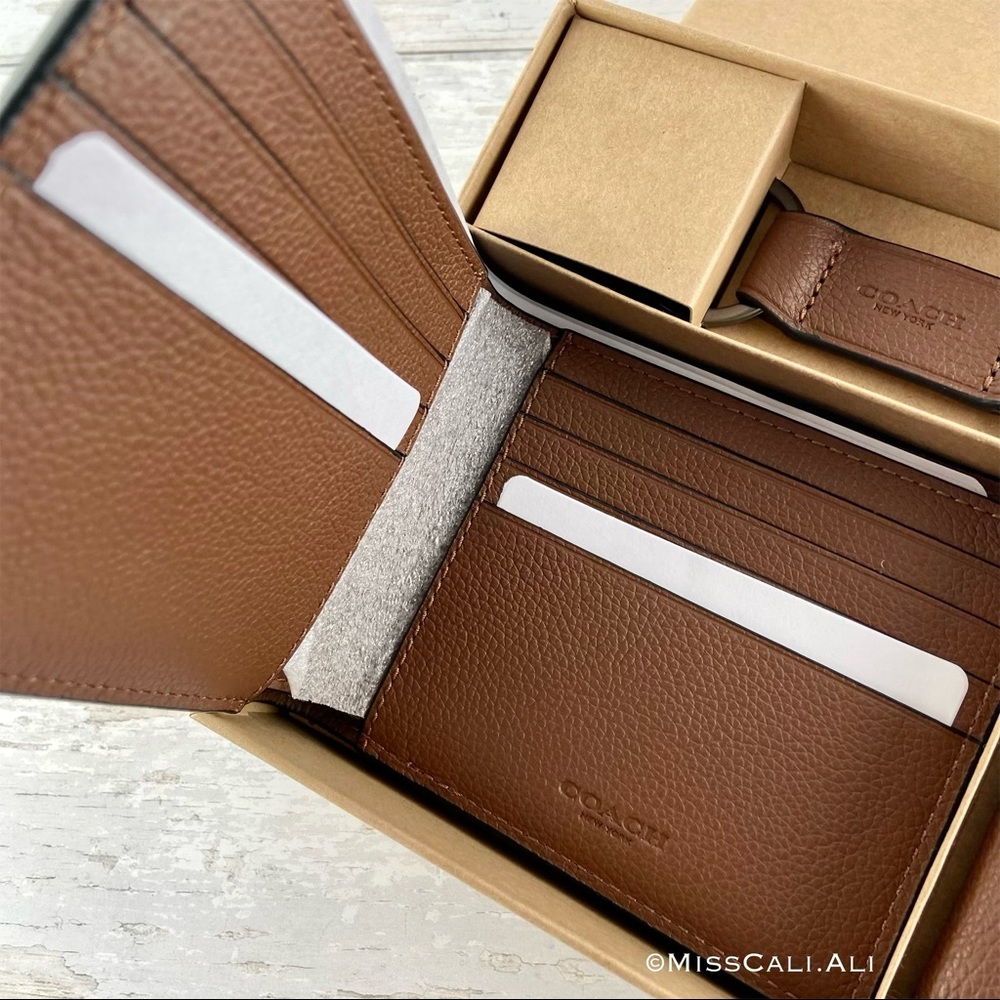 NWT COACH 3-in-1 Men’s Boxed Set Wallet Card Case Set - Picture 4 of 15